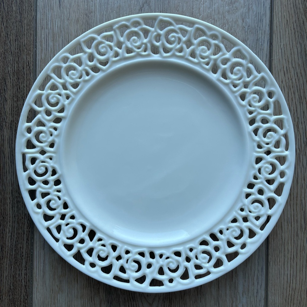 Godinger Cream Lace Collection Dessert 🧁Plate